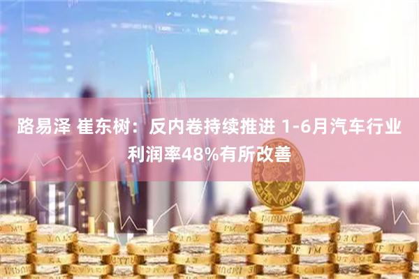 路易泽 崔东树：反内卷持续推进 1-6月汽车行业利润率48%有所改善